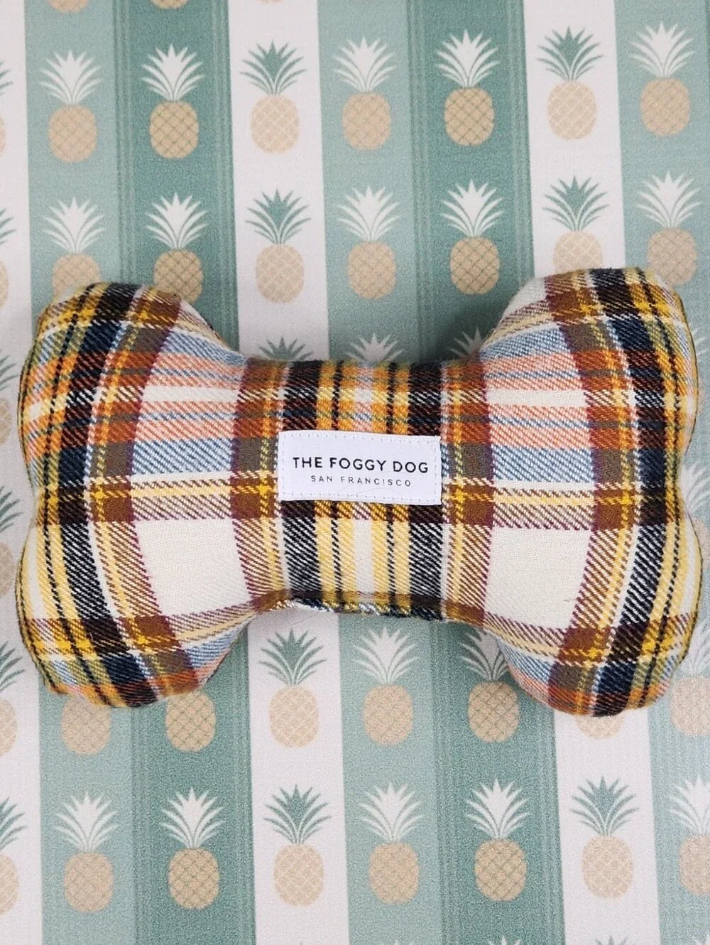 Foggy Dog Cornucopia Plaid Flannel Fall Dog Squeaky Toy